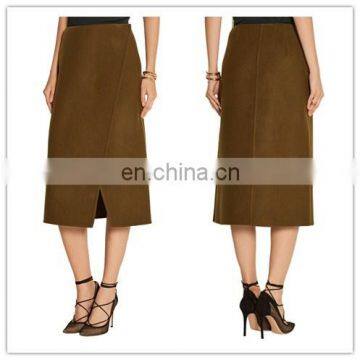 Fashion High Quality Warm Wool Midi Wrap Skirt For Winter