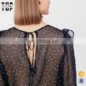 Womens Blouses 2017 Polka-dot Women Long Sleeve Blouse Tops Women photo-5