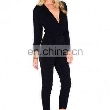 BS60010 HOTTEST LADIES TRIXETTE CROSS OVER JUMPSUIT IN BLACK CHINA WHOLESALE