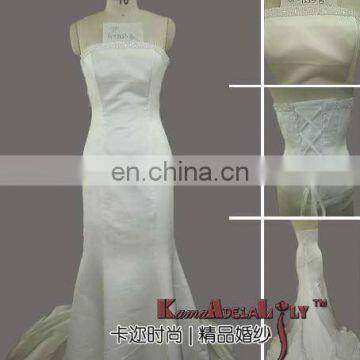 1553B Delicate beading circle breast Wedding dress nude satin Wedding gown