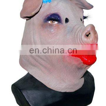 2014 Manufacturer Alone Hold Funny Design Pig Mask Full Head Eco-friendly Latex Hallowen Animal Mask Wholesale Price