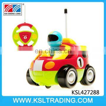 2 channel cartoon rc car with light and music baby toy