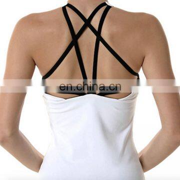 No Moq Wholesale Women Running White Backless Gym Tank Top Blank photo-5