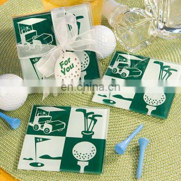 Golf Design Glass Coaster Favors