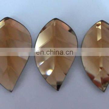 Classical Faceted Flat Back Leaf Glass Gems