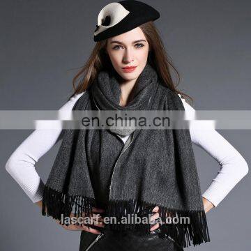 Wholesal Higher Quality 100% Cashmere Scarf Pashmina Grey photo-3