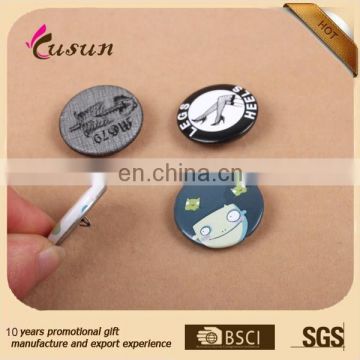 Made in china promotional pin button badge with safety pin