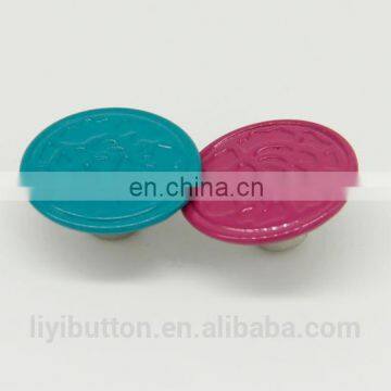 high quality brass painting shank button for jeans