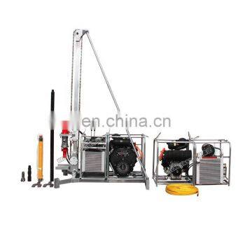 Stone drilling rig with compressor