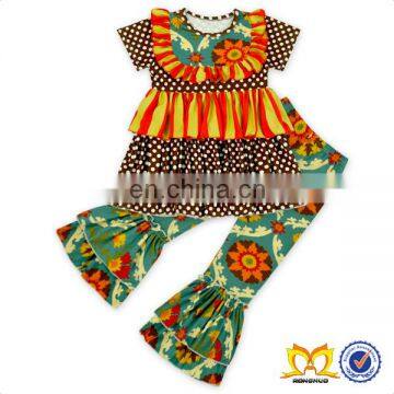 Posh Baby Ruffle Tunic Headband and Pant Fashion Clothes Boutique Girl Clothing photo-2