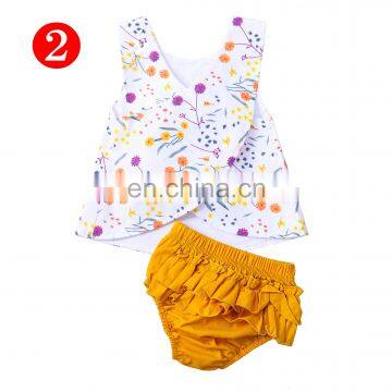 Flower Child Outfit Baby Girls Flower Clothing Set Toddler Infant Vest Tops Tutu Shorts 2pcs Clothes for 0-18m photo-4