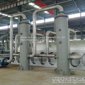 Continuous waste tire pyrolysis plant with high efficiency