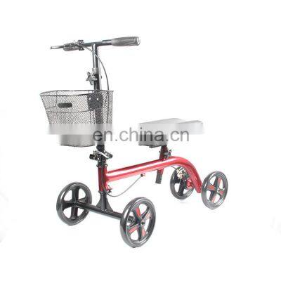 drum brake height adjustable all terrain handicap medical knee rollator wheel scooter walker for adults