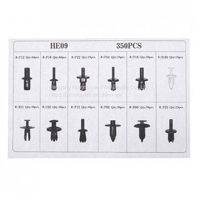 HE09 350PCS Black Car Universal Bumper Fixed Clamp Push Type Fasteners photo-2