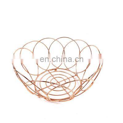 Wholesale Copper Fruit Basket Metal Fruit Bowl Fruit Holder kitchen Storage Baskets Stand