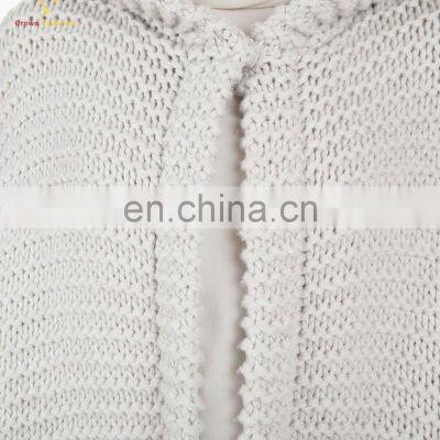 Ladies Super Chunky Half Sleeves Cardigan With Hood photo-4