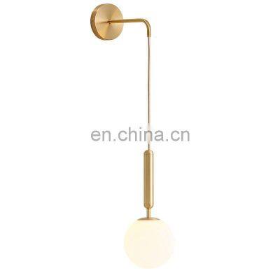 Postmodern Glass Ball Wall Lamp Light Luxury Golden Hotel Corridor Wall Lamp