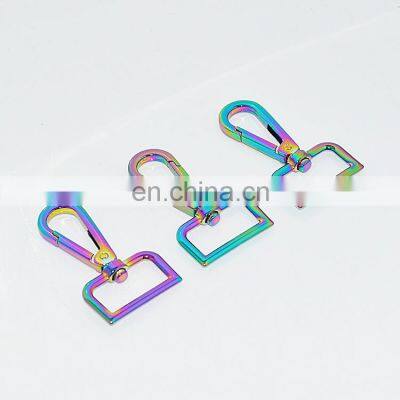 Wholesale Fashion Metal Dog Rainbow Colorful Leash Small Snap Hook For Handbags