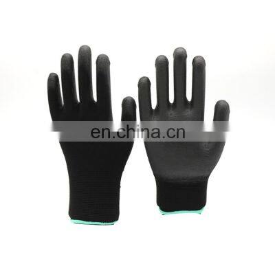 13Gauge Machine Knit Black Nylon Polyurethane Coated Gloves