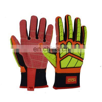 HANDLANDY Vibration-Resistant Oil and Gas Gloves Safety Work Gloves with TPR Protector Oilfield Impact Gloves