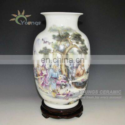 Beautiful Chinese ceramic flower vases hand painting design for home decoration