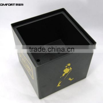 Square Double Layer Small Black Drink Plastic Ice Buckets With Lid photo-2