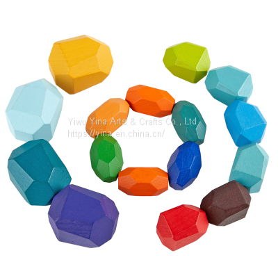 Wood Balancing Stones for Baby Balancing Rainbow Rocks