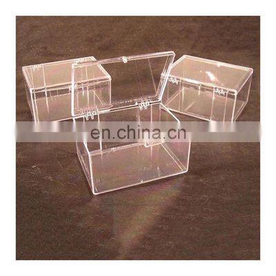 3 Crystal Acrylic Clear Hinged Plastic Trading Card Storage Boxes