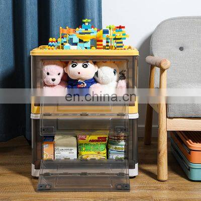 Wholesale Foldable Plastic Bin Transparent for Kids Outdoor Container With Lock Collapsible Kids Toys Storage Box Organizer photo-4