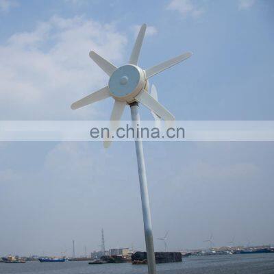 6 blades 100W DC wind turbine generator with built in controller, 12V/24V optional portable small wind generator for street lamp