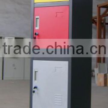 (DL-SL1) 4 different colours doors steel locker supplier /4 door clothing steel locker/wardrobe