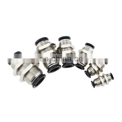 PM Series 4mm 6mm 8mm 10mm 12mm 16mm One-touch Metal Bulkhead Air Straight Connector Tube Push in Fitting photo-4