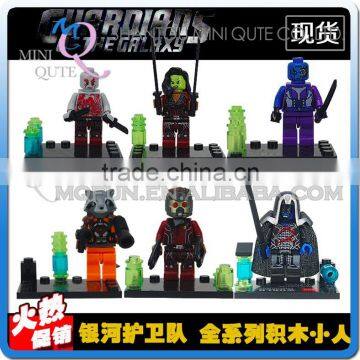 Mini Qute LEBQ 6pcs/set American Movie model Guardians of the Galaxy super hero building block action figures educational toy