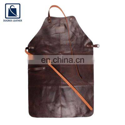 Premium Quality Leather BBQ Kitchen Cooking Apron photo-2