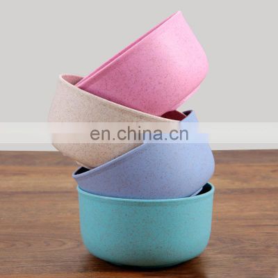 Biodegradable Cereal 4 pcs 16oz Plastic Bowl Set fiber Food  Rice 12cm Cutlery eco-friendly  Dinnerfiber Salad Wheat Straw Bowl