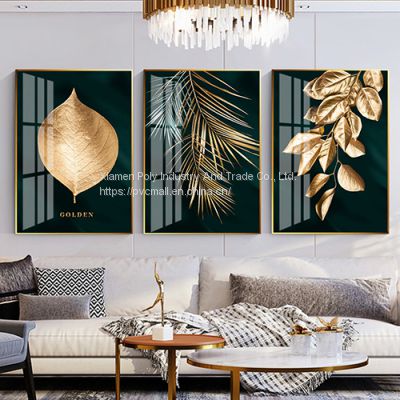 Gold plant leaf canvas poster printed home decoration painting