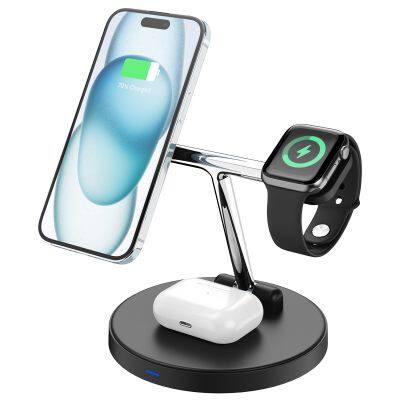 Multi-function Fast Charging Earbuds Smart Watch Wireless Charger Stand Phone Holder 3 in 1Wireless Charger For Watch Earp