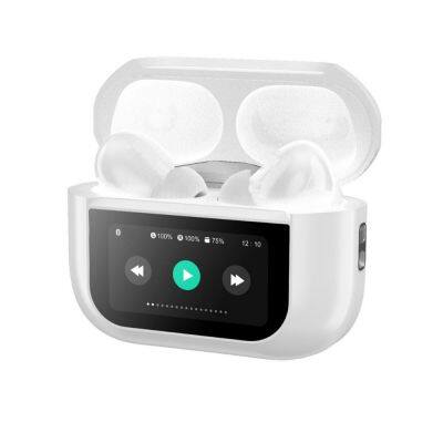 Fones de ouvido sem fio esportivos com efeitos sonoros, fones Bluetooth TWS com tela sensível ao toque LED de tendência, fones de ouvido com ANC + duplo MIC ENC, lan?ados em 2024