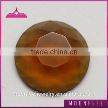 glass round stone flat back faceted glass gems