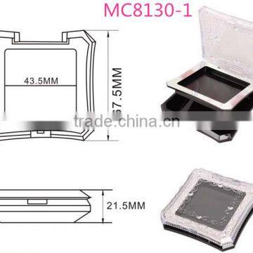 MC8130-1 classic style makeup powder case with transparent lid