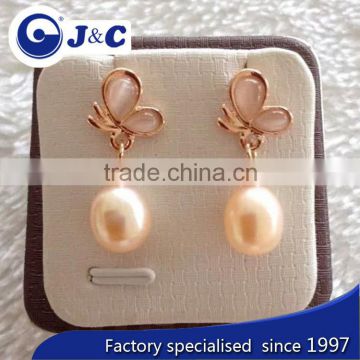 fashion real nature white pearl earring,pearl eardrop,black ear nail,black ear nail