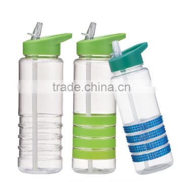 500ml Plastic water bottle with ring and flip up straw