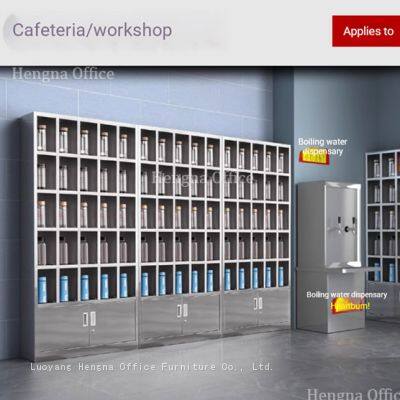 Stainless Steel Water Bottle Storage Rack - Waterproof & Dustproof Design for Cafeteria & Workshop photo-1