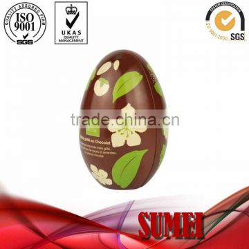 christmas egg shaped tin box