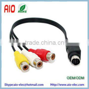 Mini DIN 7 Pin to 3 RCA MALE TO FEMALE Audio Video Cable