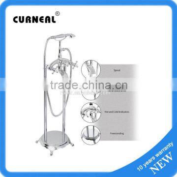 Telephone Type Floor Mounted Clawfoot Shower Mixer Bathtub Faucet Free Standing Bath Tap