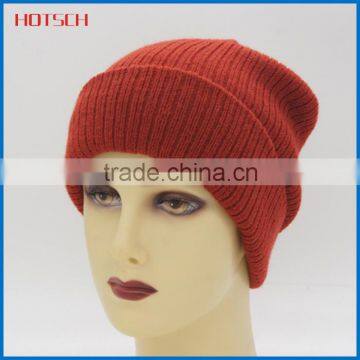 100% acrylic rolled-up cheap winter hat for men