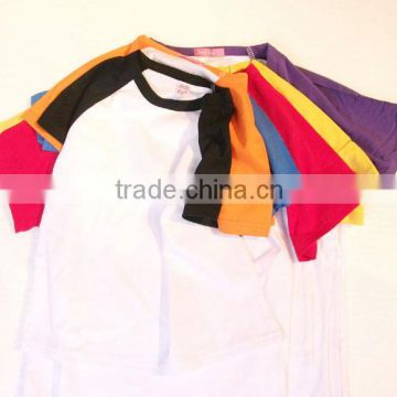 High quantityu and low price cheap sublimation custom blank 100% polyster raglan T-shirt,his-and-hers clothes