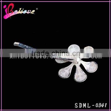 Cheap Hair Brush Metal Pins Wholesale Hair Pins, Silver Flower Pins for Kids Girls photo-3