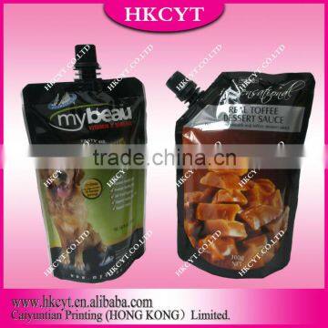 Stand up spout bags for pet/dog food packaging